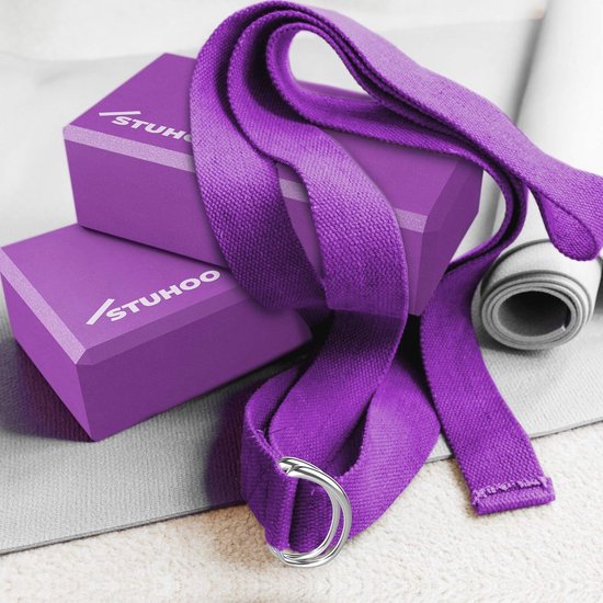 Yoga Blokken Set van 2 en Yoga Strap - Duurzame Blokken voor Versterking en Stabiliteit in Yoga en Pilates — afbeelding 4