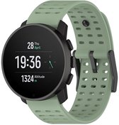 Siliconen bandje - geschikt voor Suunto 9 Peak (Pro) / Vertical / Race(2) / Run - gespsluiting met gaatjes - groen