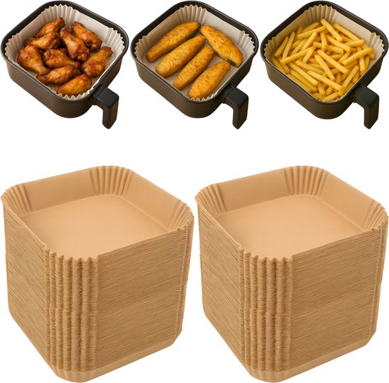 Papieren Inzetvellen voor Airfryer – 300 stuks – 20×20 cm