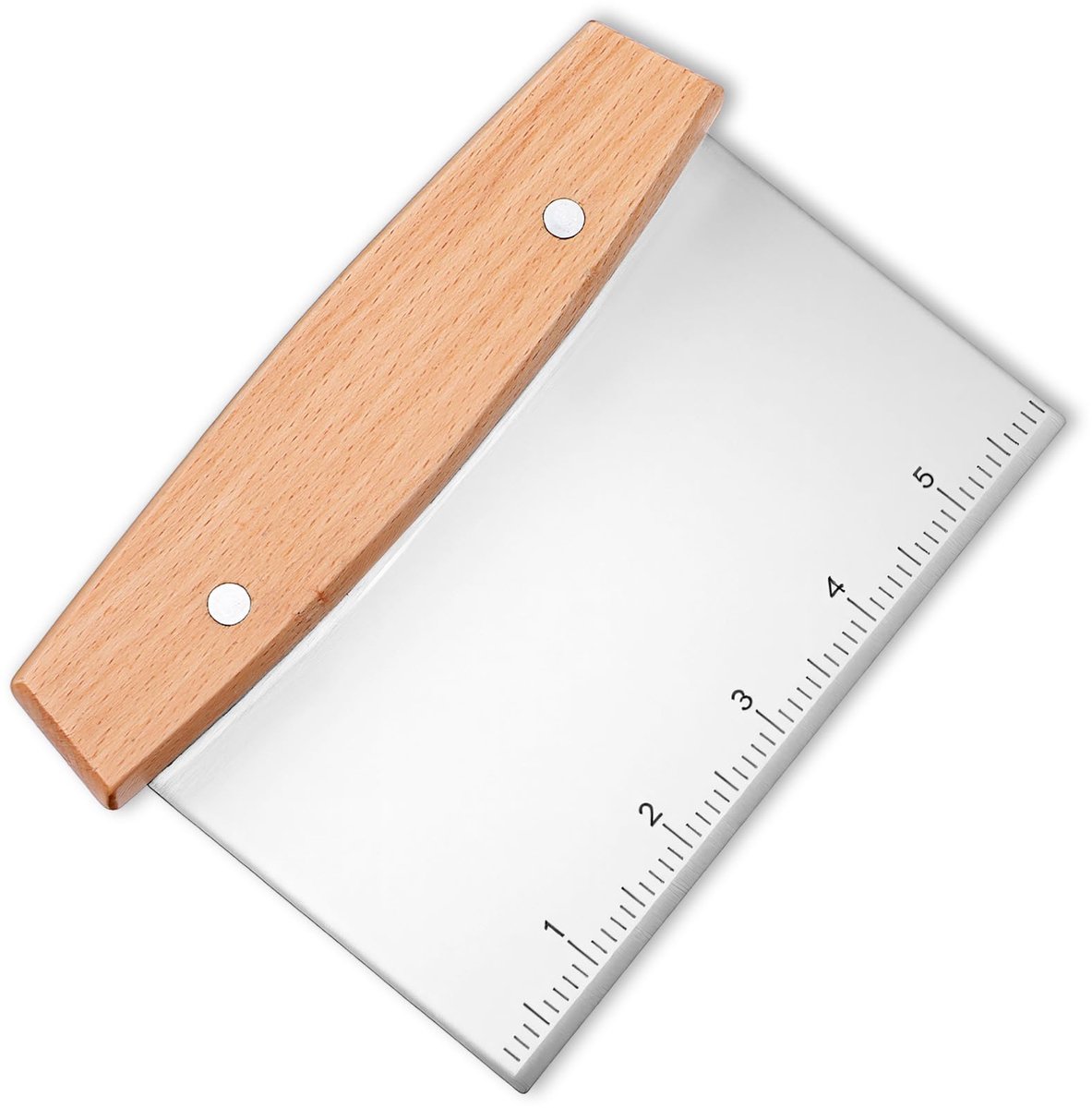 Unyqoos® Roestvrijstalen multifunctionele deegschraper met ergonomisch houten handvat