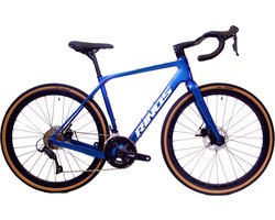 Rinos Sandman 1.0 - Carbon Gravel Fietes - Gravel Bike - met Shimano SORA 18 versnellingen en schijfremmen - lichte fiets voor dames en heren - 700 x 40C - Kameleon Blauw-Paars M- 54