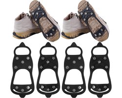 2 paar anti-slip klauwen spike ice traction spalken walking traction spalken duurzame sneeuw en ijs grip schoenen, laarzen met 8 stalen spike ijs klauwen
