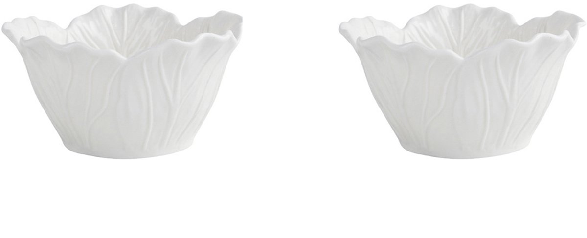 2-pack - Bloemvormige kommen - 11,5*6cm - Wit