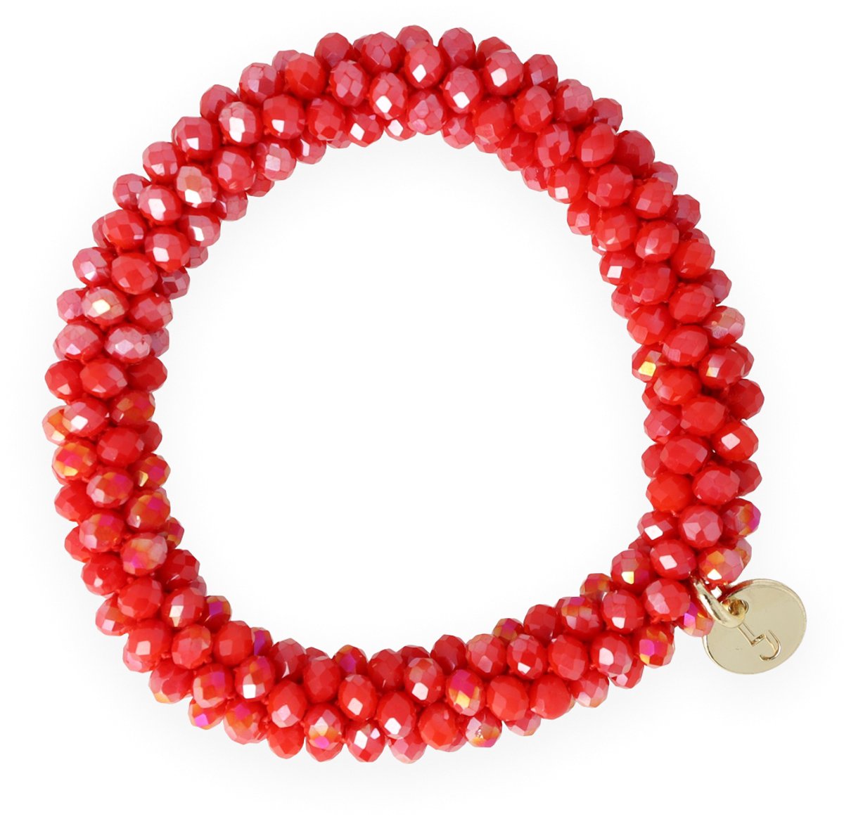 Lajetti Armband Dames Haarelastiek Rood - Glaskralen Beaded Bracelet - Handgemaakt