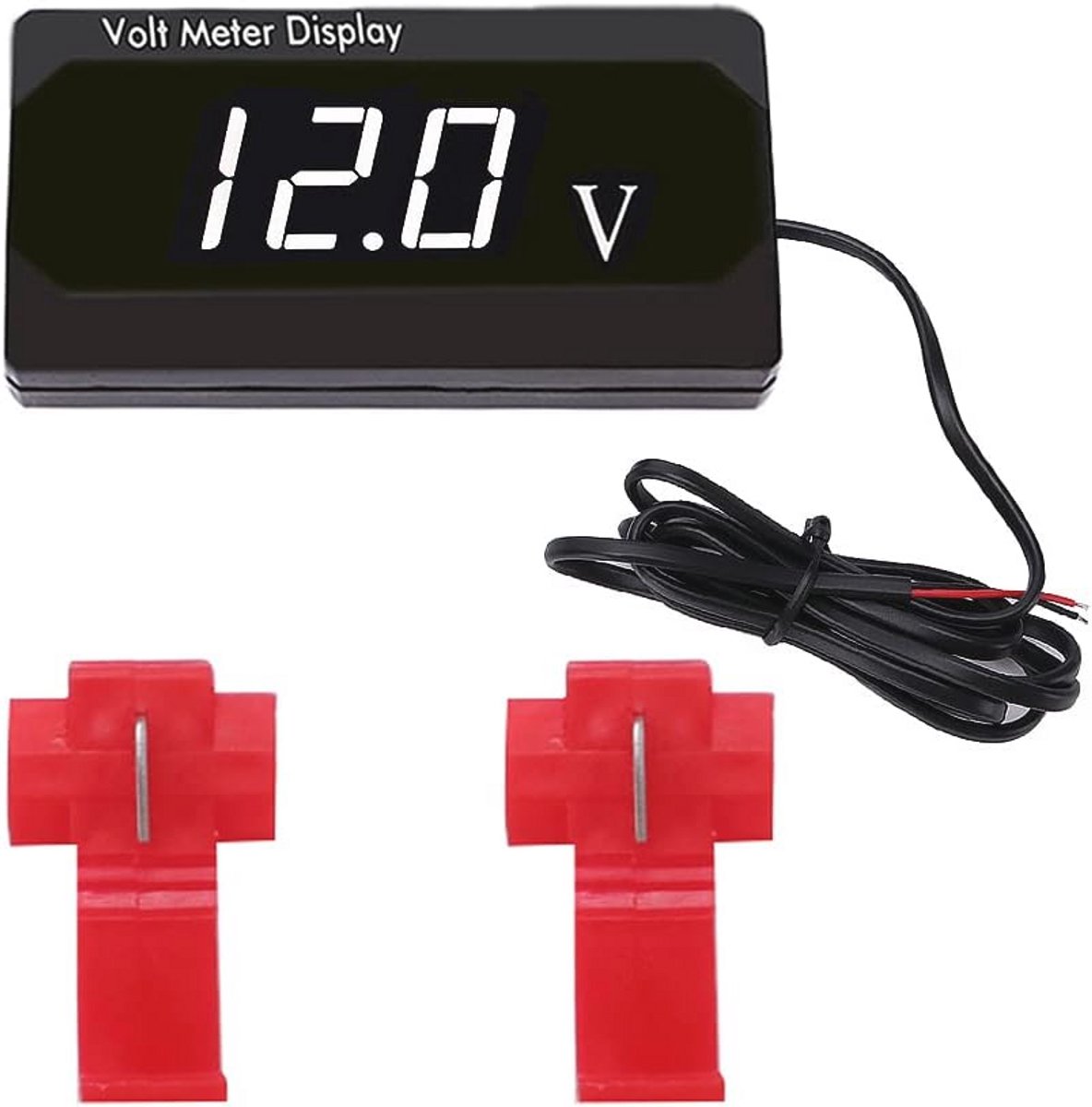 Waterdichte 12V LED Digitale Voltmeter voor Auto, Boot, Motorfiets en ATV