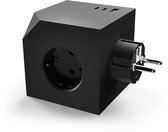 Pentahouse PowerCube - 3 Stopcontacten Verdeelstekker - 1 USB Poort - 2 USB-C Poorten - 20W Snellader Stekkerdoos - Zwart