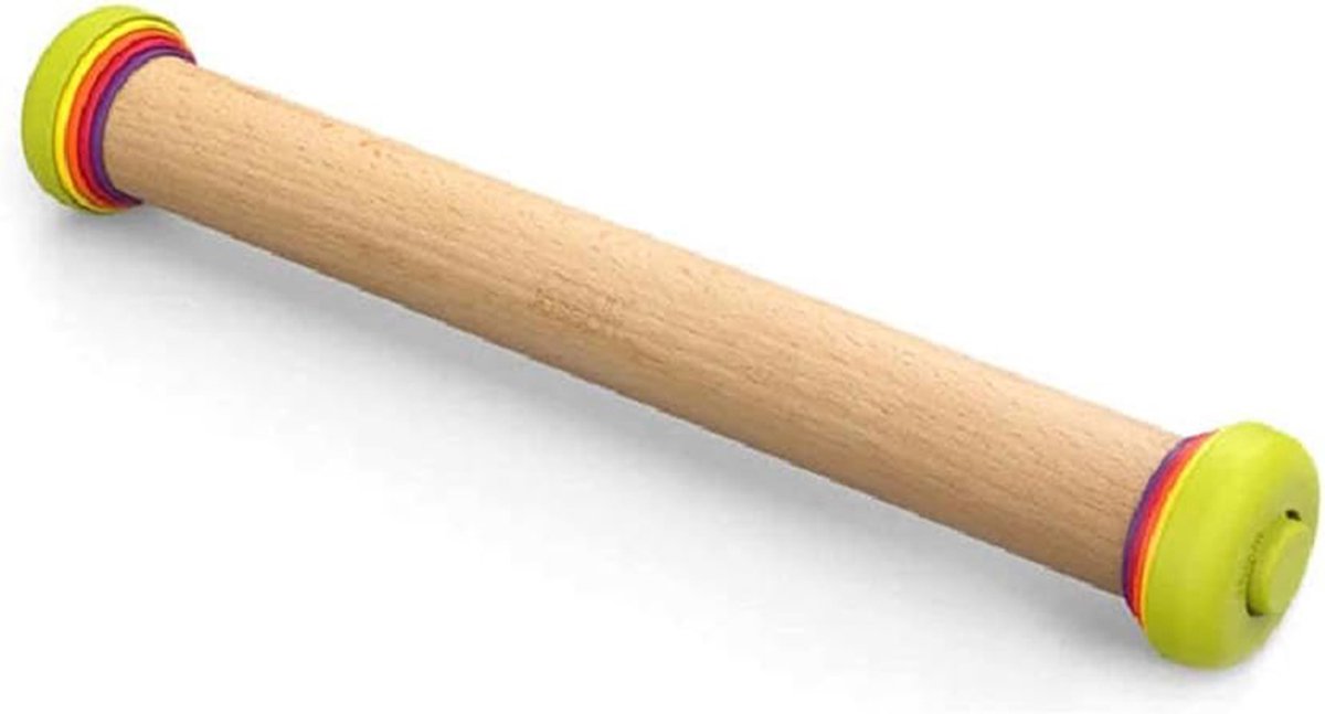 Famanu – Deegroller met instelbare ringen – duurzame bakroller voor pasta, taart en koekjes – multicolor