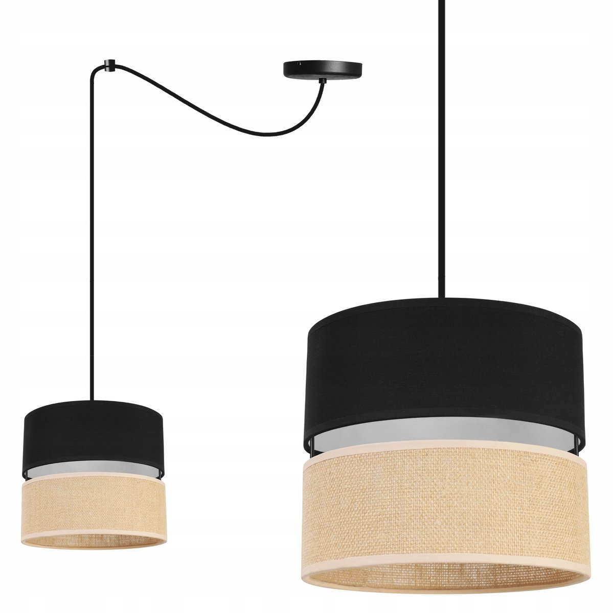 Light Home Juta 2450/20/JCZ/1P – Hanglamp – Lampenkap 20 cm – Zwart – Spider Design – E27 Fitting