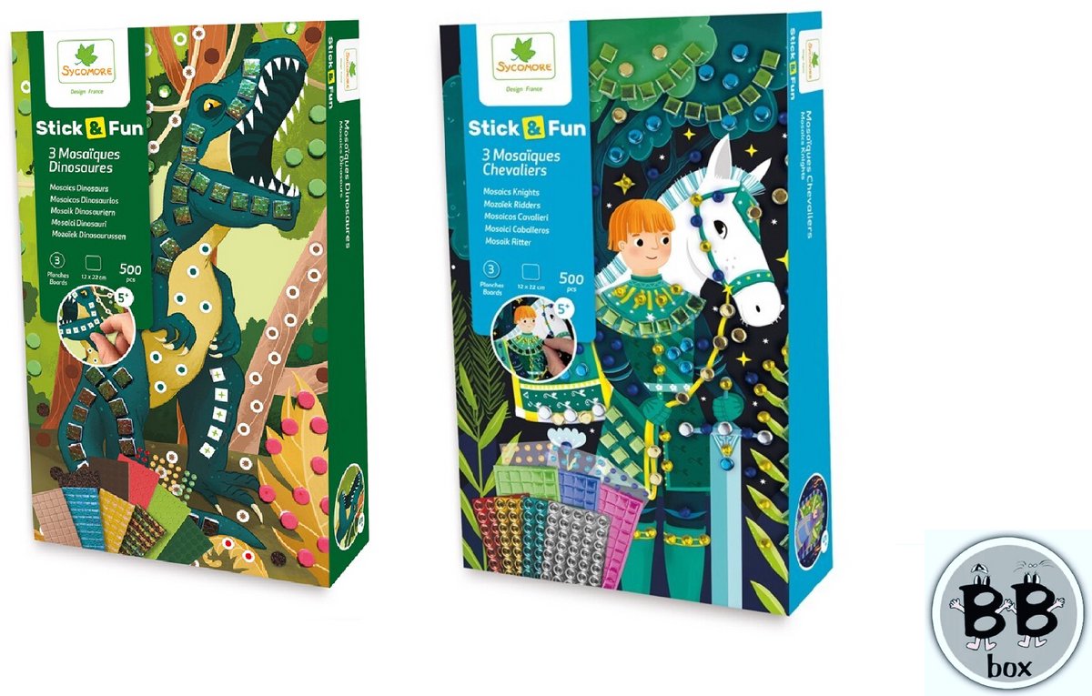 Sycomore - Set van 2 Stick & Fun Mini - Vanaf 5 jaar - Dino's & Ridders