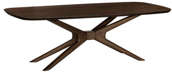 Table de salle à manger ovale Jax Danish en bois de manguier 200 x 110 cm - Noyer