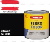 Peinture antirouille ADLER Ferrocolor 3en1 – 0,75 Litre – Noir profond – Apprêt et vernis en un – Pour intérieur & extérieur – Pour fer, acier, zinc & aluminium – Respectueux de l'environnement – Sans apprêt