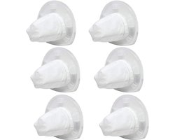 6 stuks - Stofzuigerfilterpatronen - Geschikt voor HEPA-vervangingsfilters - Compatibel met Black & Decker VF110 - Filteraccessoires - Wit