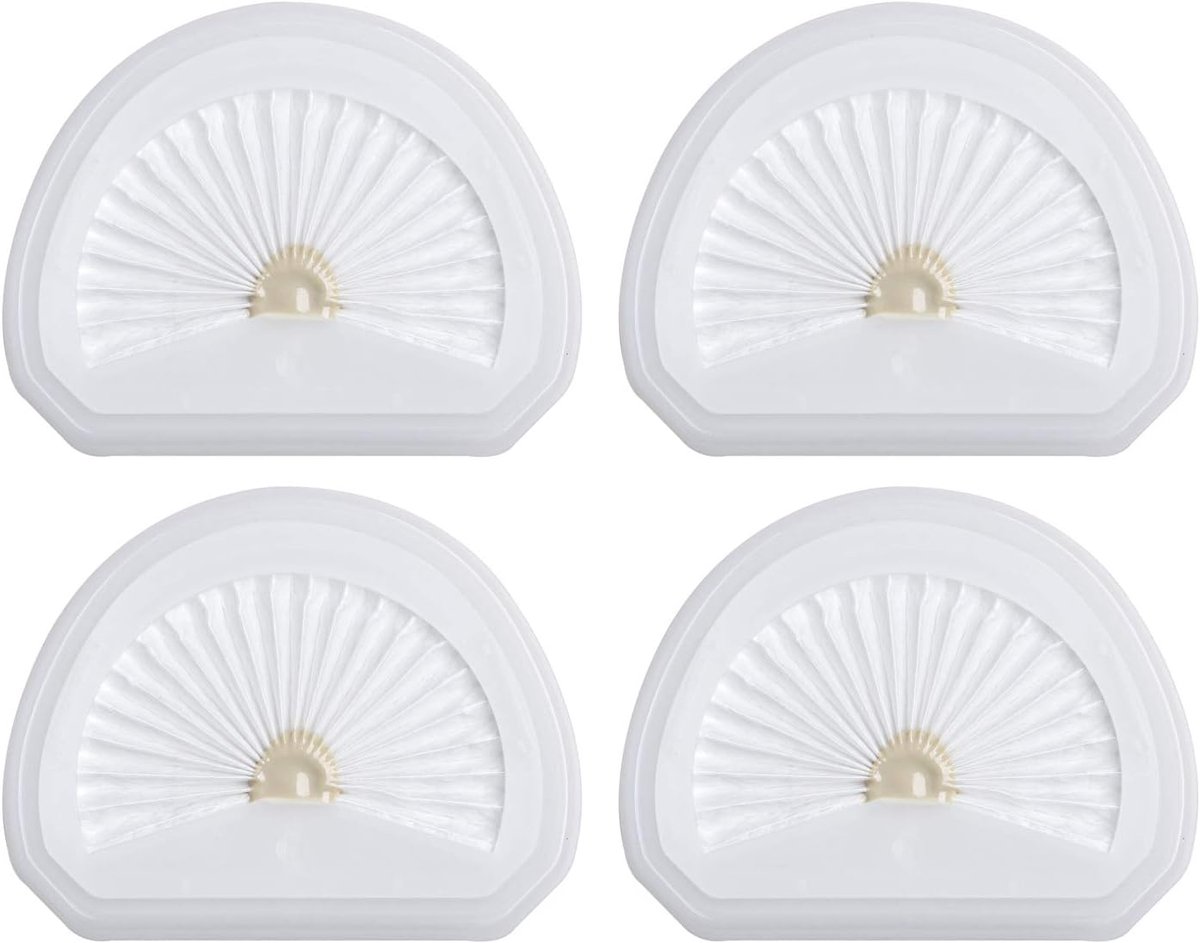 4 stuks - filterpatronen - Stofzuigerfilters - Vervangingspatronen voor Black & Decker VLPF10-serie HLVA 315J, 320J, 325J - Vervangingsfilters voor handstofzuigers - Stofzuigeraccessoires - Wit
