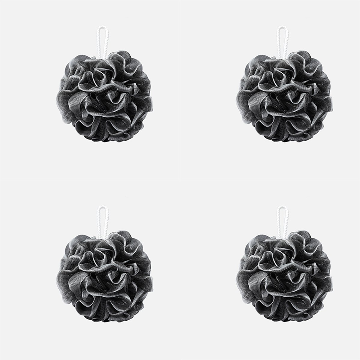 4-pack - Verdikte badballen - Zacht gaas - Zwart