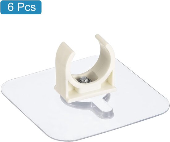 PVC Water Pipe Clamp Clips, 6pcs Fit for 20mm(3/4") OD Tubing Hose Hanger Support U-Shaped Pipe Clips with Adhesive for Water Pipe, Gas Tubing — afbeelding 5