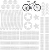 42xReflecterende Stickers - Universele Veiligheidsstickers - Reflecterende Stickers - Auto - Motor - Fiets - Helm - Outdoor - Alle Lichtbronnen - Motorhelm Stickers - wit