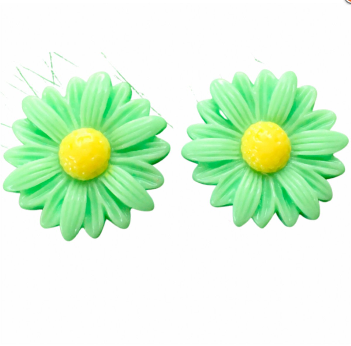 Clip oorbellen -groen- bloem -Gaby- geen gaatje- Charme Bijoux