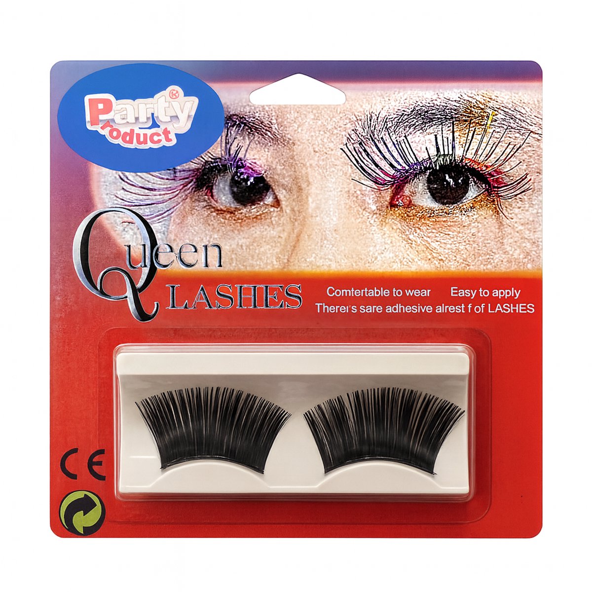 Zwarte Nepwimpers – Party Product Queen Lashes – Lange Verkleed Wimpers voor Feest, Carnaval & Cosplay