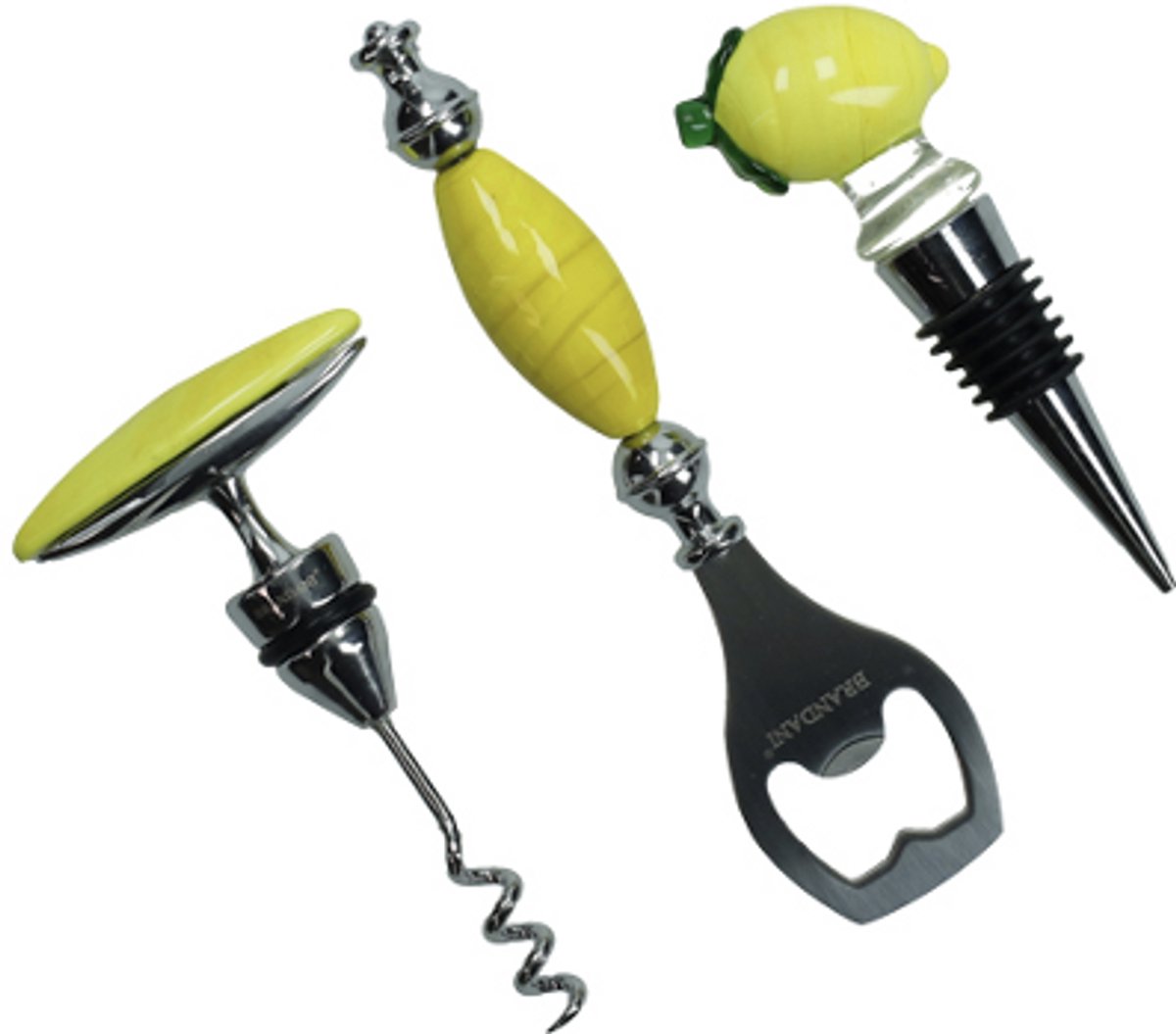 Bella roba Set vino - 3 stuks Citroen - Wijnset - Cadeauset - Glas - Geschenkverpakking
