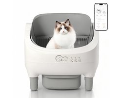 DOEL Automatische Kattenbak- Open Ontwerp-App Bediening-Gemakkelijk te Verwijderen en Schoon te Maken-10,5L Grote Capaciteit Afvalbak