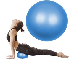 Anti Burst Fitness bal - 25 cm Mini Pilatesbal - Yoga bal - Pilates bal - Fitness bal - Gymnastiekbal - Thuis sporten - Zachte bal - Sport Bal - Trainingsbal - Yoga - Fitness - voor yoga, pilates, balans, fysiotherapie, stretchen - Blauw