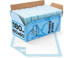 Jake and Jacky Puppy Training Pads met Plakstrip 180 stuks - Zindelijkheidstraining Hond - Plasmatjes Hond - Hondentoilet - Plasdoeken - Puppydoeken - Puppy Matjes 60 x 60 cm