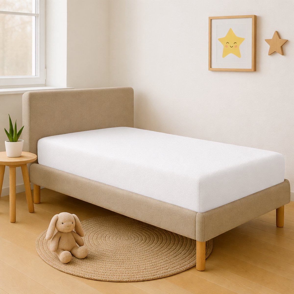 Saphira ESSENTIALS Badstof Junior Hoeslaken – Wit – 70x140/150 cm – 15 cm Matrashoogte – 360° Rondom Elastiek – Luxe Comfort & Perfecte Pasvorm