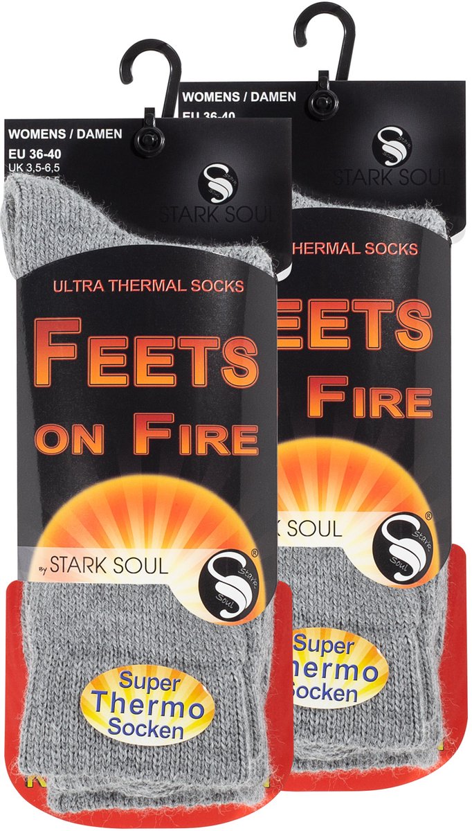 Stark Soul - thermosokken - super thermosokken - 2 paar Grijs - Maat 36/40