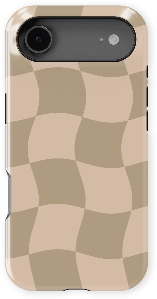 Checkered Warp Hoesje geschikt voor iPhone 17 Air | Geschikt Voor Mag | Uniek Design Hoesje | Beschermhoes geschikt voor iPhone 17 Air Sandwave