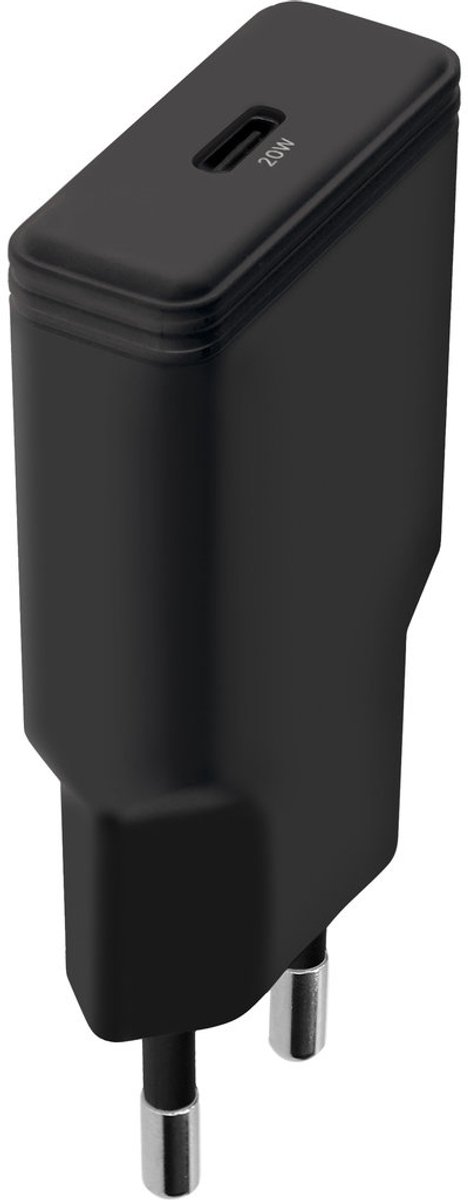 Mobiparts GaN Wall Charger USB-C 20W Flat - Zwart (with PD)