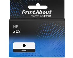 PrintAbout huismerk Inktcartridge 308 (7FP21UE) Zwart Extra hoge capaciteit geschikt voor HP