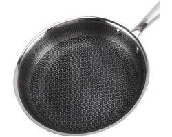 Cheffinger, Koekenpan 28 cm met honingraatcoating en lange handgreep, Zilver