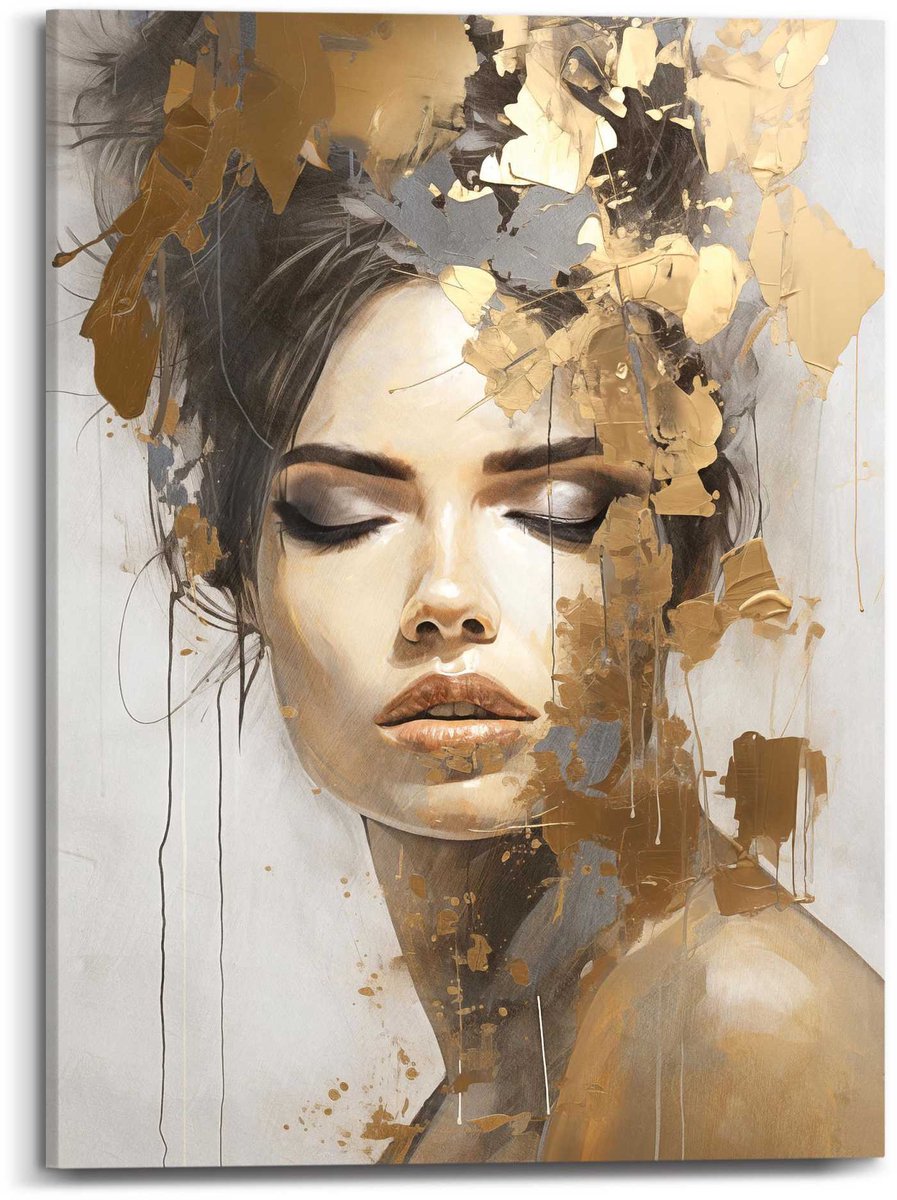 Schilderij Gouden vrouw - 70 x 50 - Canvas - REINDERS