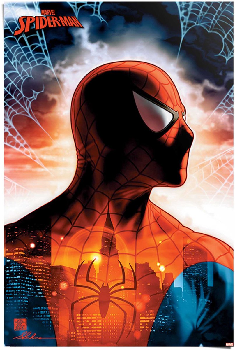 REINDERS Poster Spiderman - protector of the city - 91,5 x 61 - Papier - REINDERS rood