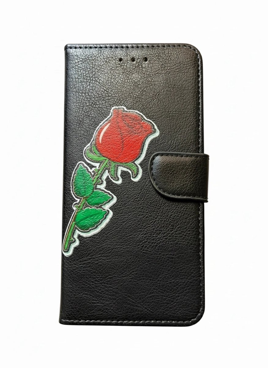 Samsung Galaxy A56 Book case - Boekhoes met pasjeshouder - Portemonneehoesje met Kaartenhouder – Beschermcase met Animatie Roos – Boekhoesje met roos / bloem