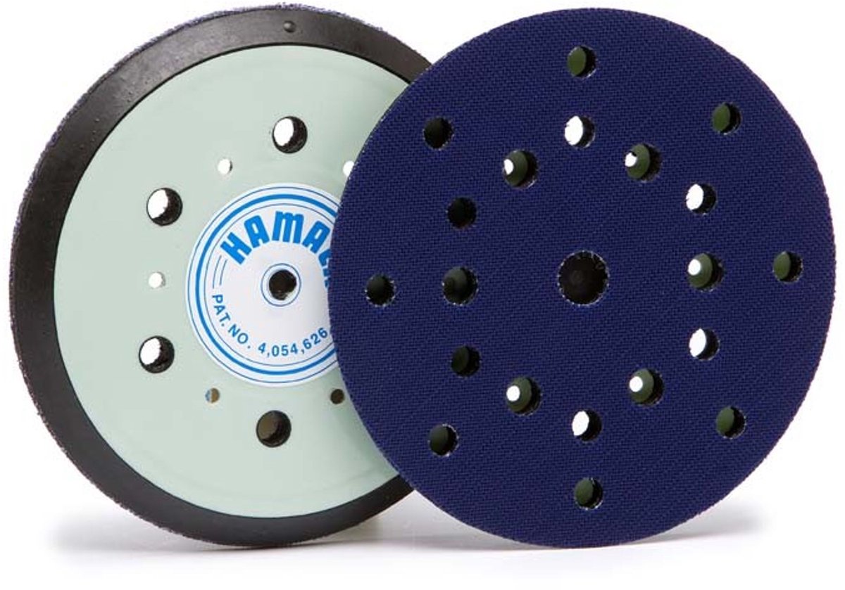 HAMACH Velcro Steunpad 150mm HARD met 8+6+1 gaten voor schuurmachine met 5/16 aansluiting