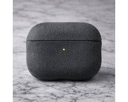 GoldStandard - Alcantara hoesje geschikt voor AirPods Pro 3 - Alcantara Airpods Case - Dark Grey