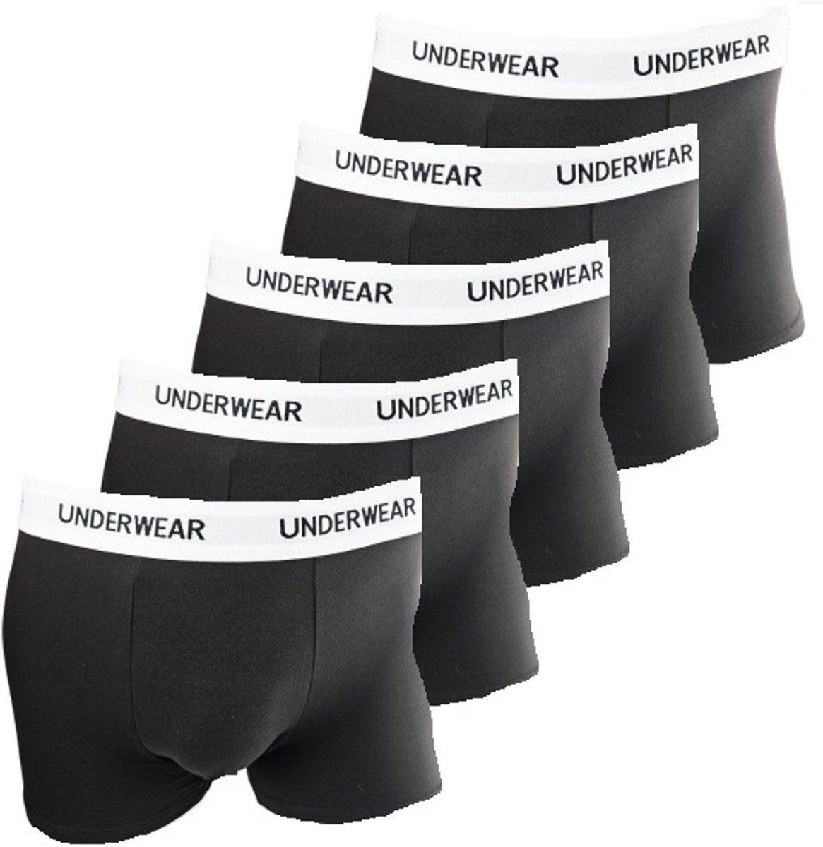 BamBella ® - Boxershorts - 5 stuks - maat S/M - Boxer short onderbroek lang zwart heren onderbroeken
