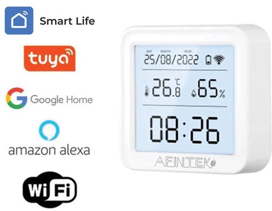 Smart Life WiFi Thermometer / Hygrometer Inclusief Datum & Tijd - Batterij Versie