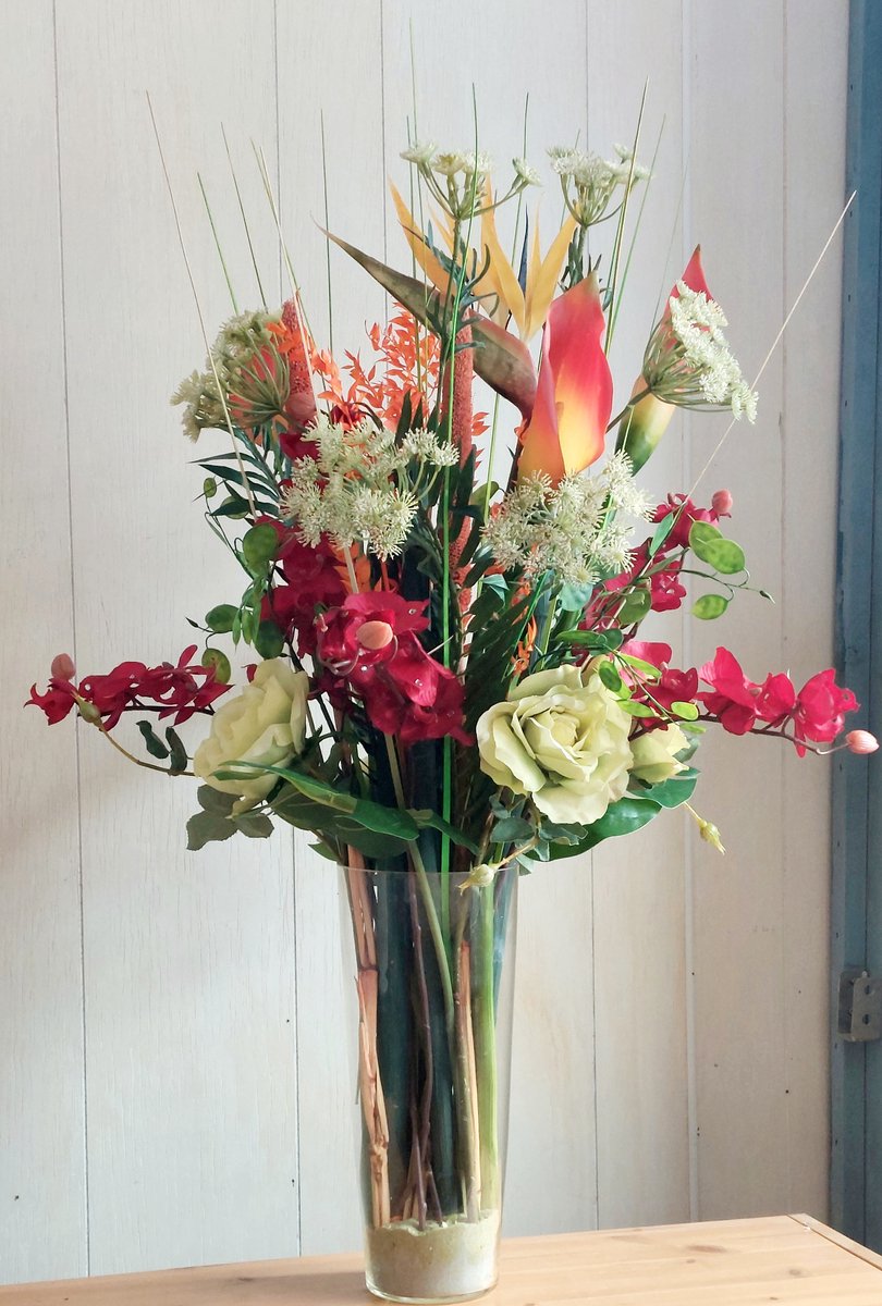 Stylvol en Eyecatching boeket van zijdenbloemen en droogbloemen /bouquet from dried flowers and silk flowers /85cm / woonaccessoires / Valentijn cadeau/ Moederdag /housewarming