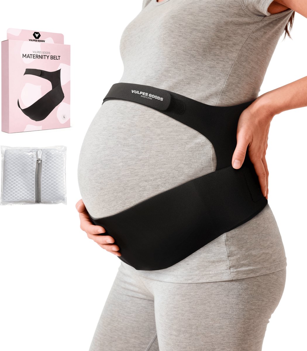 Vulpes Goods® Babycare - Buikband Zwangerschap - Verstelbare Zwangerschapsband - Buikband voor Zwangerschap - Onzichtbaar & Ademend - Buik & Rugsteun - Maat L - Bekkenband - Pregnancy Belt - Bekkenbrace - incl. Waszak