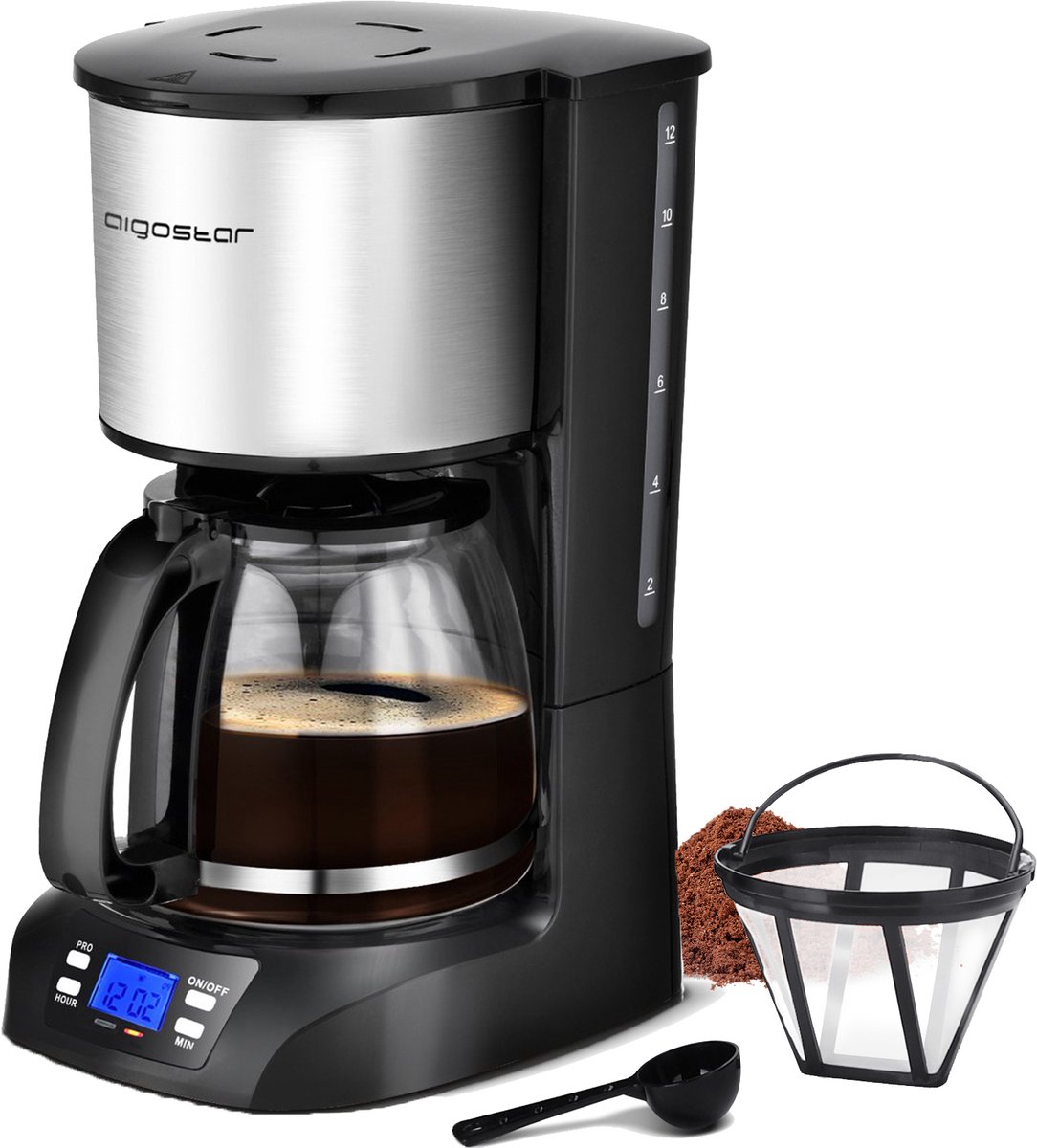 Aigostar Benno 30QUJ - Filter-Koffiezetapparaat/koffiezetapparaat filterkoffie - Zwart