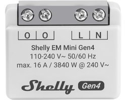 Shelly EM Mini Gen4 - compacte energiemeter 16A - Wi-Fi, Bluetooth en Zigbee