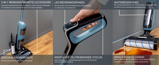 Rowenta X-Clean 2 GZ2271 - 2-in-1 Vloerreiniger - Stofzuiger & dweil in 1 - 30 min gebruikstijd - Zelfreinigend