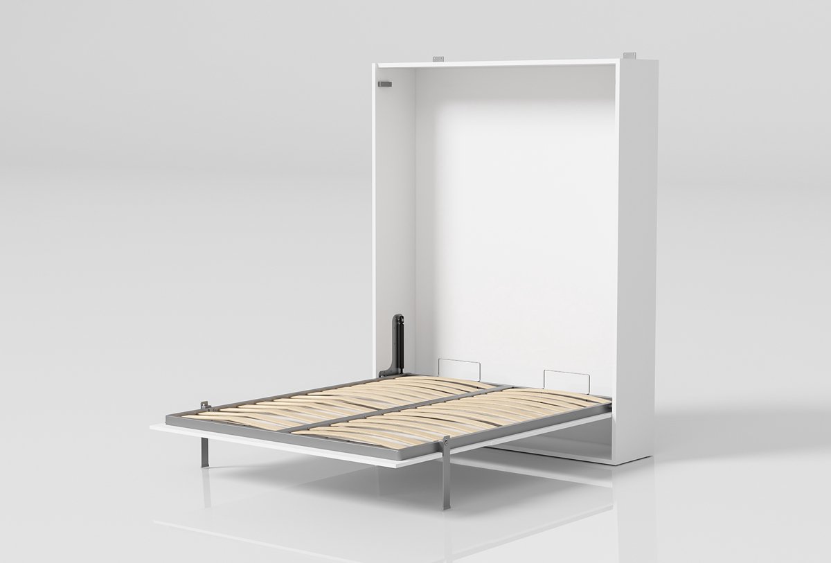Compaqt Wonen Compaqt - 140x200 - 2-persoons Opklapbed Verticaal - Inclusief Orthopedisch Matras - Made in Italy Wit