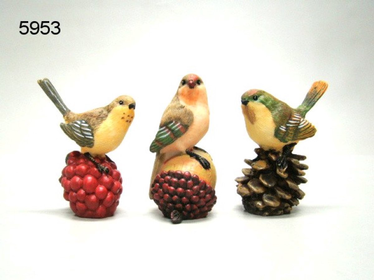 Geharo Beeldje vogel - 7,5 cm - polystone - assorti