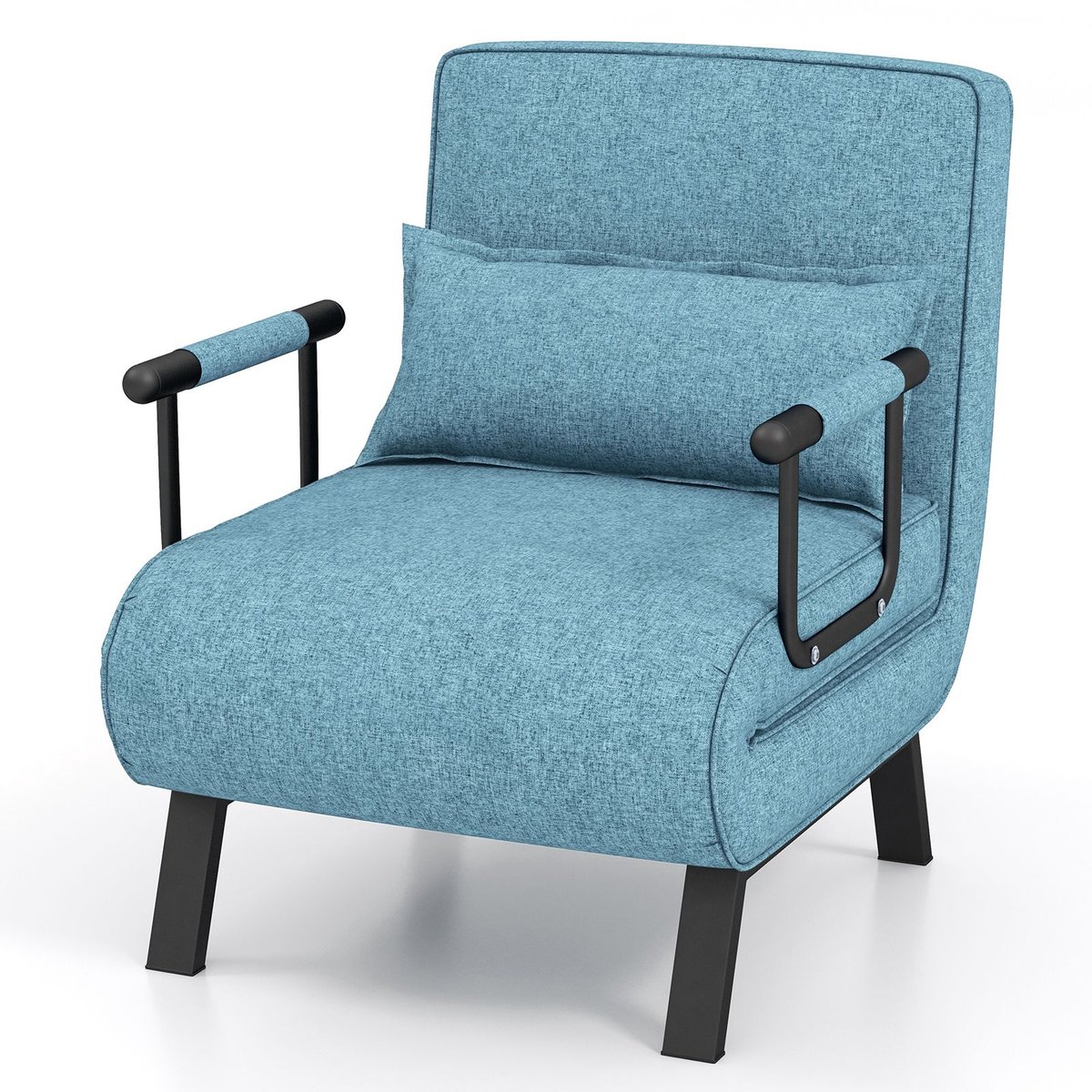 Slaapstoel - Uitklapbaar - Slaapbank - Logeerbed - Zetelbed - Slaapfauteuil - Vouwbed - 1 persoons - Zeer comfortabel - Turkoois
