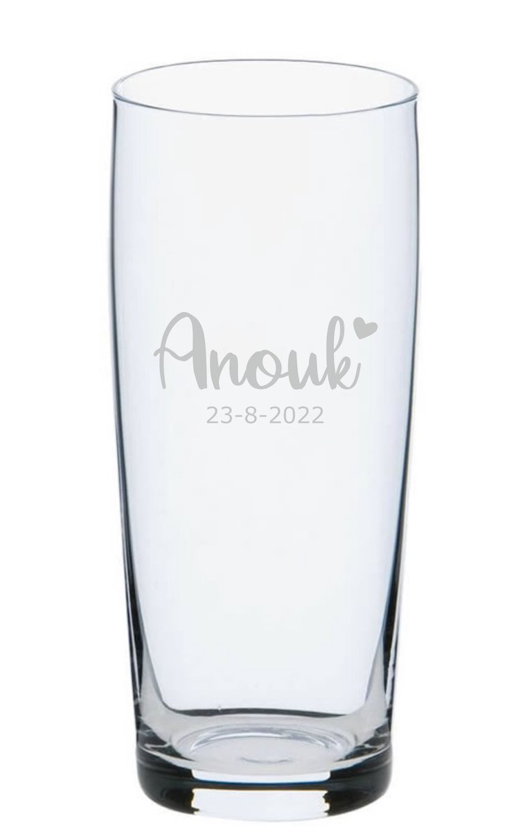 Glas - bierglas - fluitje - naam graveren - Bierfluitje met naam - cadeau - uniek - verjaardag cadeau - verjaardag - bedankje