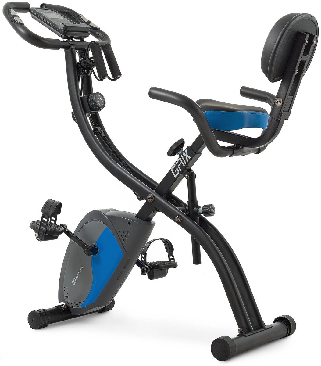 Bol.com Hop-Sport HS-3010X Grix – X-Bike – Opvouwbaar 3-in-1 – Rugleuning – Hartslagmeter aanbieding