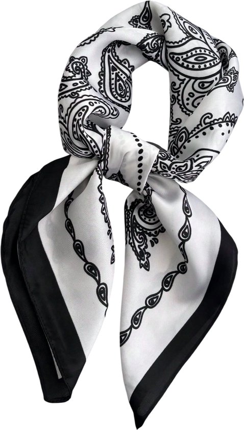 Dames Vierkante Satijnen Sjaal 70x70cm - Vintage 50's Stijl Hoofddoek